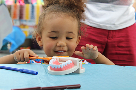 Teaching children about dental care