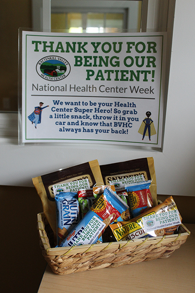 patient snacks in honor of National Health Center Week